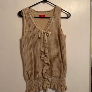 Oscar de la renta Crocheted  tunic with attached slip underneath